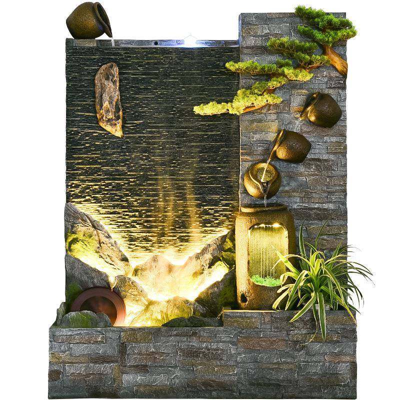 BGZ式客厅庭院景水幕墙假山流水喷泉新会所酒店景观造景装水饰摆,淘宝优惠券,粉丝福利购,淘宝优惠卷