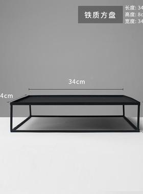 家北欧创饰意ins铁架铁架陶瓷花内器居客厅装品室摆件铁艺实木置