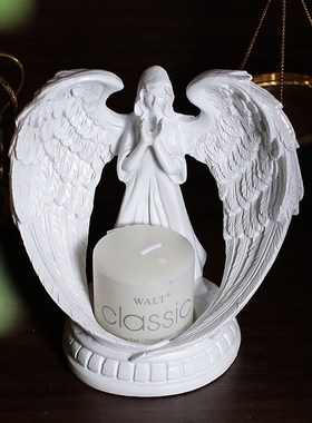 欧式复古b天使蜡烛烛台装饰摆件法式浪漫烛光晚餐桌面布置拍照道