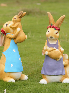 户外花园庭院园艺大号树脂兔子园林景观别墅仿真动物Y雕塑装饰摆