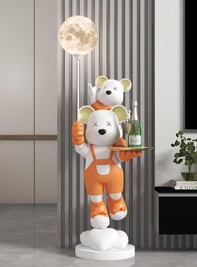 亲熊件收子纳FKD6269落地大型摆月球灯电视沙发边酒店会所装柜饰