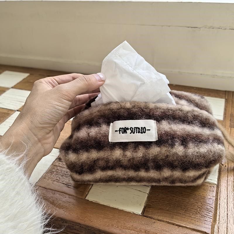 福笙抽纸盒厚吐司包毛呢条纹餐巾纸包可挂绳纸巾袋车载客厅纸巾套,淘宝优惠券,粉丝福利购,淘宝优惠卷