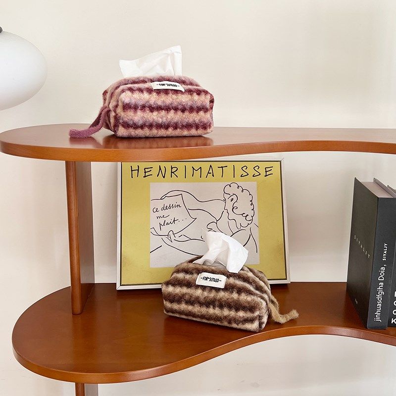 福笙抽纸盒厚吐司包毛呢条纹餐巾纸包可挂绳纸巾袋车载客厅纸巾套,淘宝优惠券,粉丝福利购,淘宝优惠卷