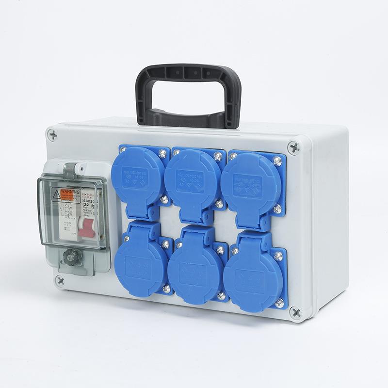 工业插座箱手提式电箱工地临时电箱检修箱防水塑料成套配电箱 - 图0