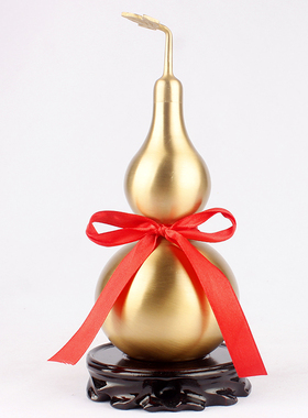 铜葫芦摆件纯铜葫芦挂件大小号家居客厅装饰八卦铜葫芦开口盖空心