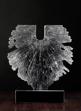 叶子摆件酒店大堂样板房售楼处玄关过道前台办公室麻面艺术品雕塑