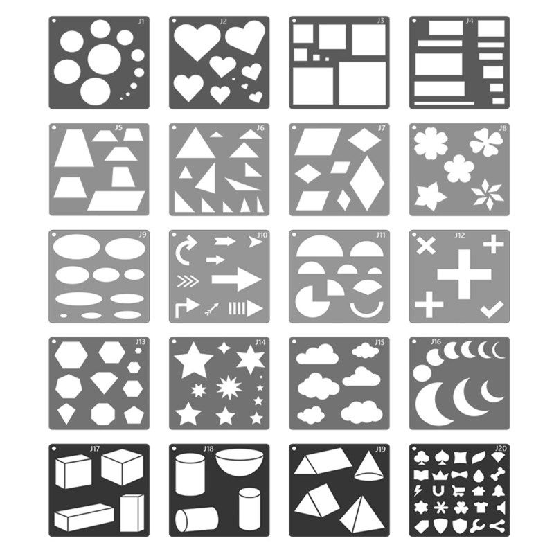 20张几何圆柱立体形状绘画模板彩色镂空模板儿童DIY涂鸦绘画工具,淘宝优惠券,粉丝福利购,淘宝优惠卷