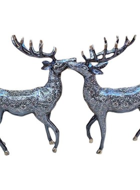 精品大角鹿巴基斯坦铜器摆件落地装饰品摆件饰品家居摆件客厅