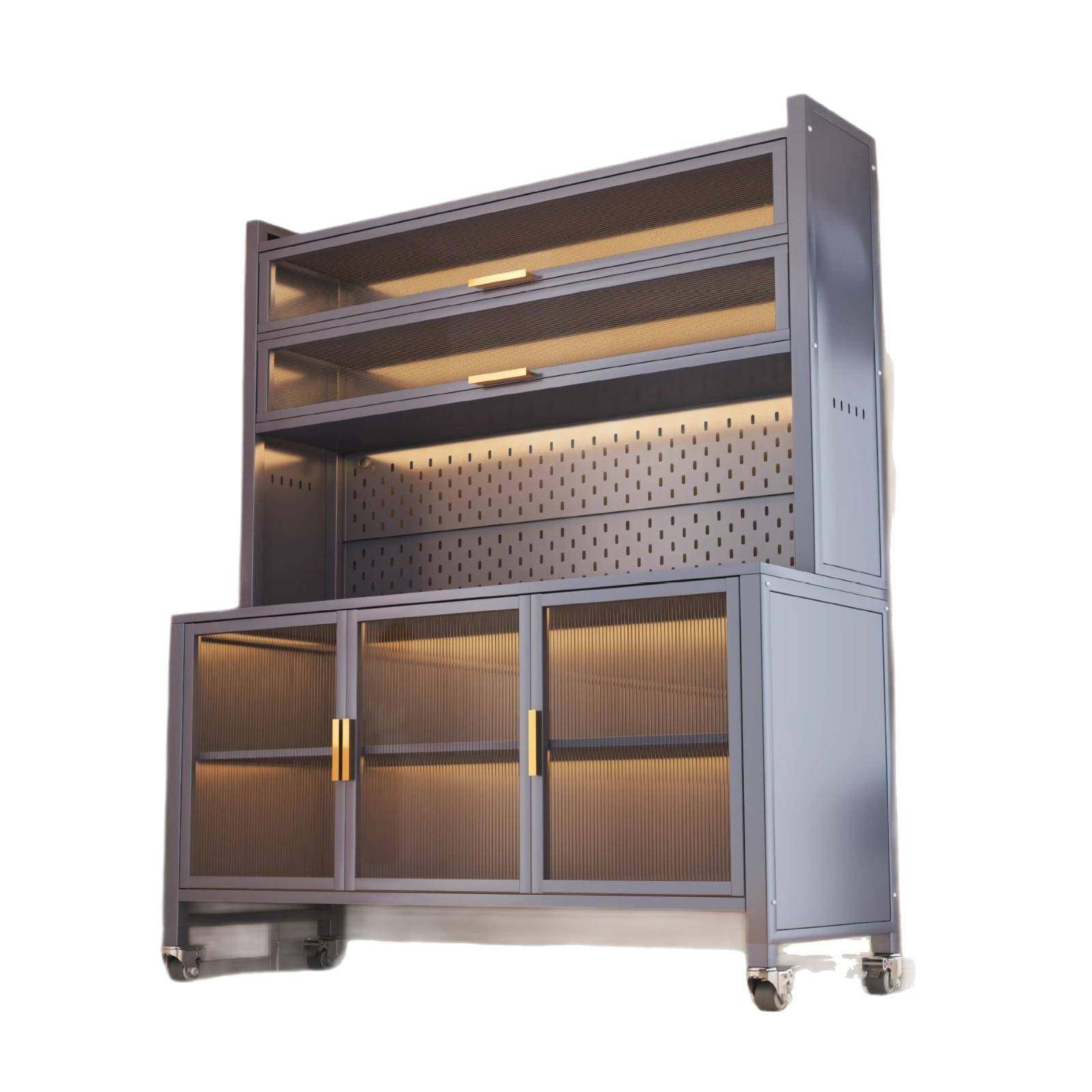 厨房置物架家功落地柜收纳柜餐边一体靠墙多能BUO储物用柜微波炉,淘宝优惠券,粉丝福利购,淘宝优惠卷