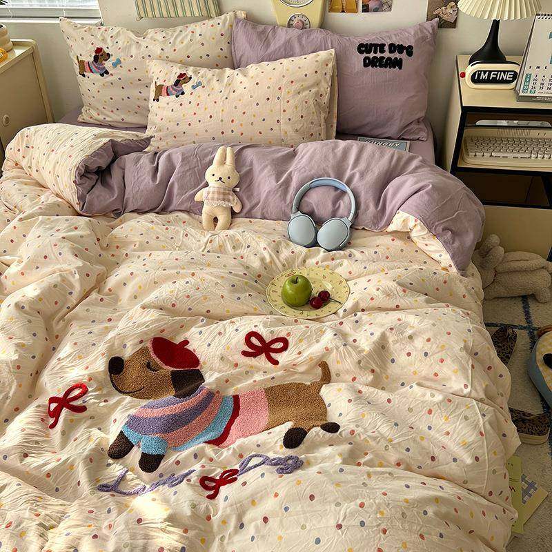 A件类床上4用品四生套原素纯棉全棉床单被套被罩床笠学宿舍三件套,淘宝优惠券,粉丝福利购,淘宝优惠卷