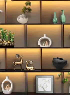 e257GYsj新中式摆家居设样板房间软饰品书房关客装厅酒柜玄博古架