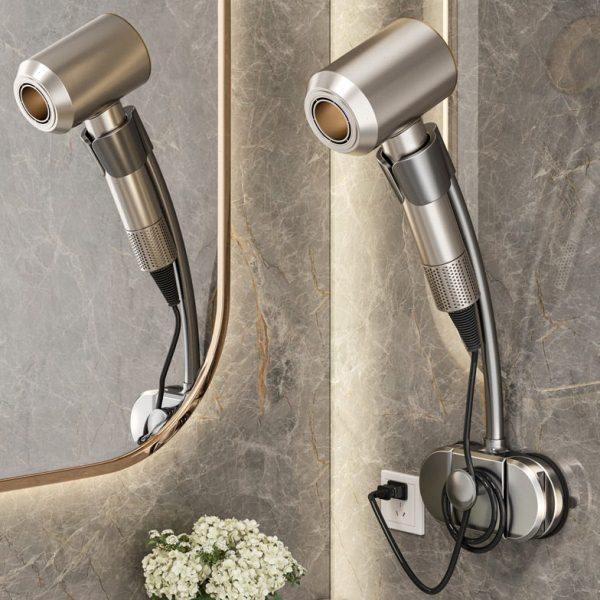 吸盘懒人吹风机支架卫生间免打孔可旋转免手拿收纳电吹风筒置物架,淘宝优惠券,粉丝福利购,淘宝优惠卷