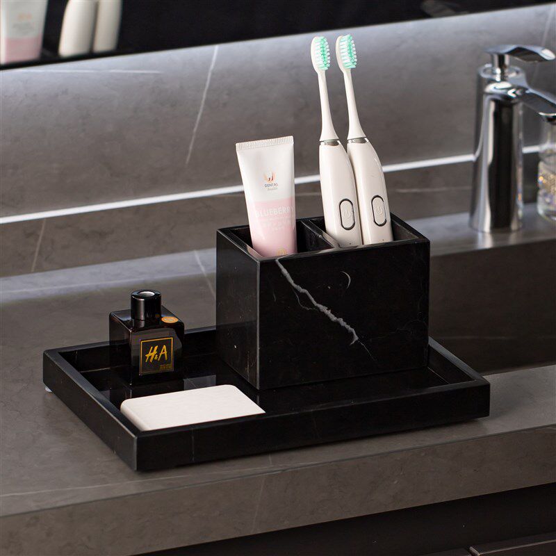 高档大理石收纳盒洗漱台棉签化妆棉美妆刷笔筒梳子牙具置物收纳筒,淘宝优惠券,粉丝福利购,淘宝优惠卷