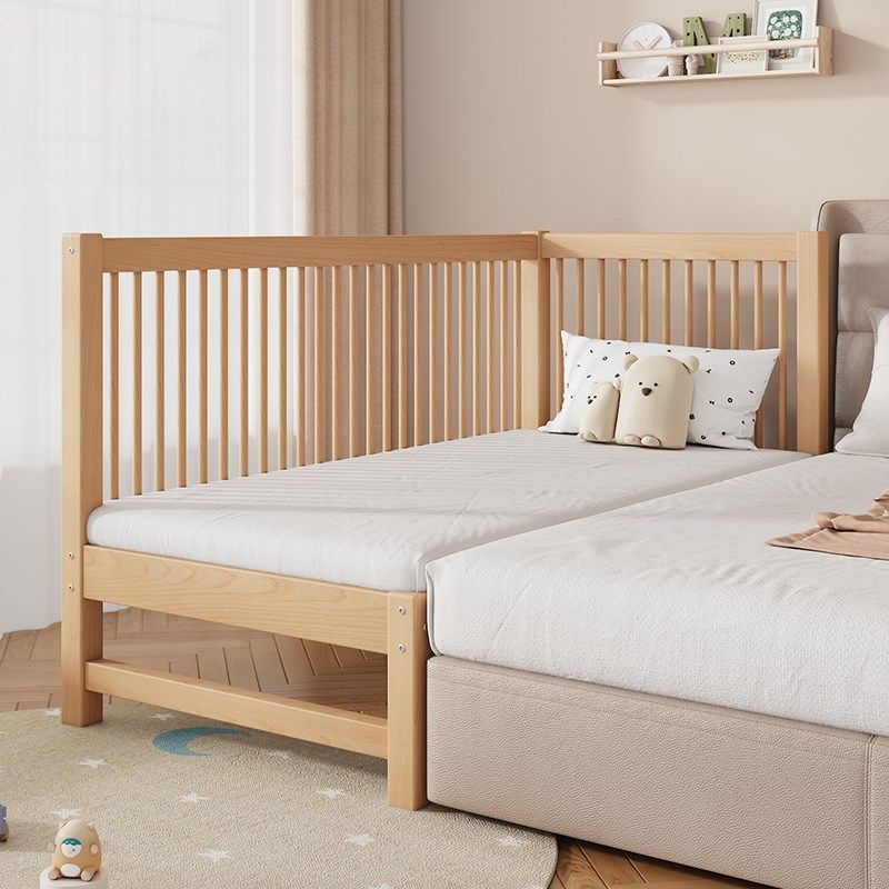 高低可调定制榉儿童床拼接床大床带护栏床边加宽宝宝婴儿实木小床,淘宝优惠券,粉丝福利购,淘宝优惠卷