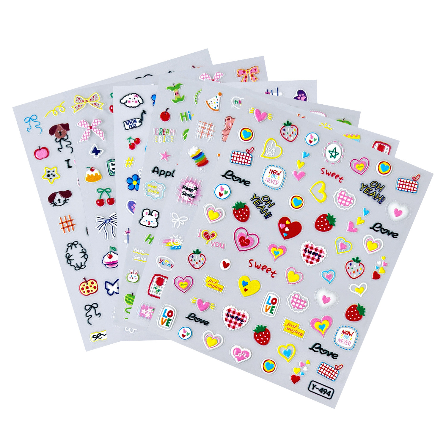 儿童指甲贴无毒无味女孩宝宝卡通公主小兔子防水发光夜光美甲贴纸