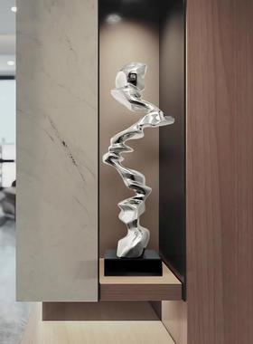 现代轻奢酒店大堂摆件样板间客厅入户玄关抽象树脂电镀雕塑艺术品