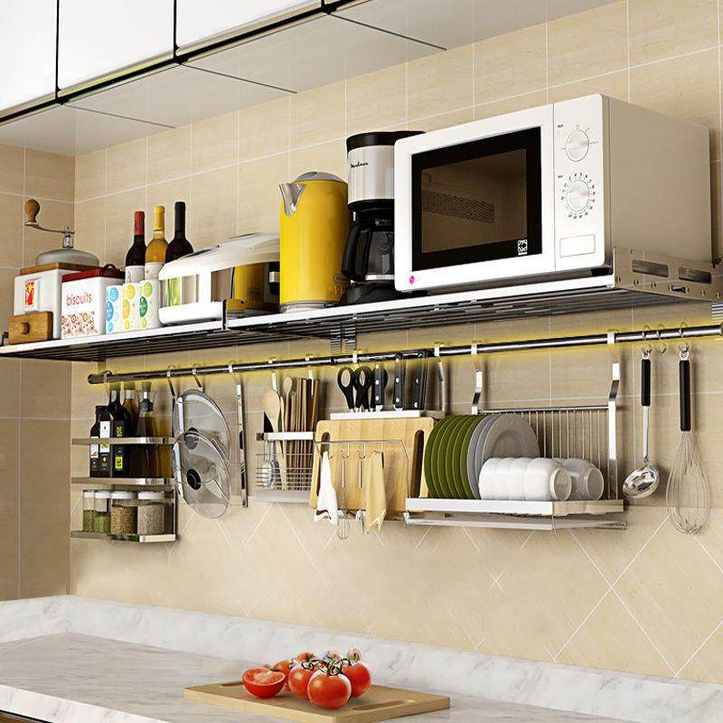 厨房面置物架微波炉式壁挂墙上烤箱单层收纳储墙物qtwk73/T架304,淘宝优惠券,粉丝福利购,淘宝优惠卷