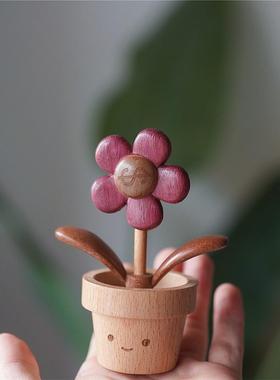 Joe有钱花实木可爱桌面摆件车载摆件送朋友闺蜜创意礼物