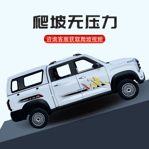 新能源电动皮卡四轮车双排油电两用F拉货代步成人全封闭汽车新款 - 图2