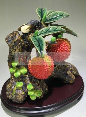 石湾公仔陶瓷工艺品家居装饰品礼品客厅办公室摆件招财小荔枝精品