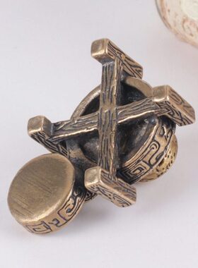 纯铜时来运转石磨摆件创意左右逢源老鼠推磨禅意香炉摆饰地