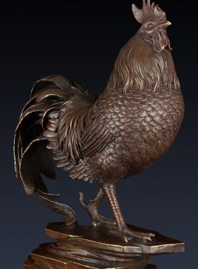 纯黄铜公鸡摆件铜制公鸡家居装饰品客厅铜鸡生肖鸡工艺品礼品摆件