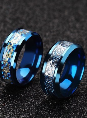 龙纹戒指男潮 复古霸气男士单身学生G简约百搭情侣尾戒送朋友礼物