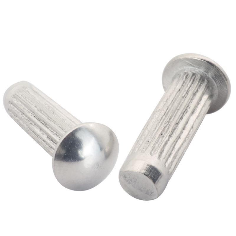 304不锈钢标牌铆钉GB827半圆头滚花铭牌商标卯钉直纹搓牙敲击柳钉 - 图3