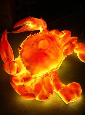 鲜型仿真海洋海动物发光BLG-FG-P螃雕蟹玻璃钢摆件道具装饰塑厂大