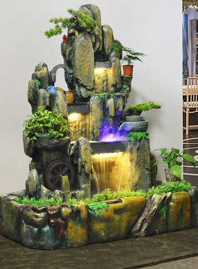 布大型鱼假山喷泉ZG-06流阳水摆件叠水瀑庭院客厅室内台池造景落