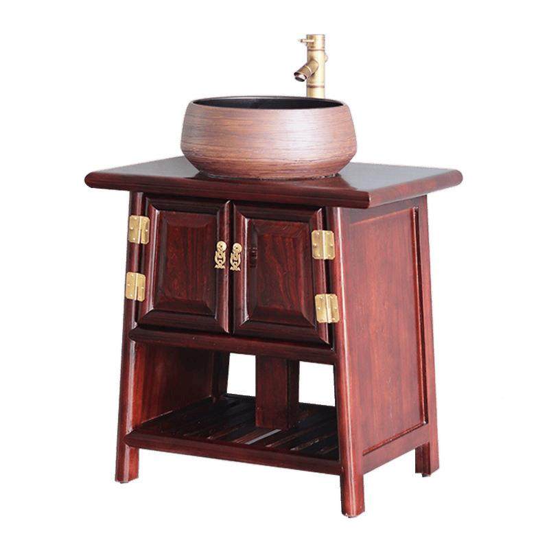 榆老盆木718中式复古浴室柜组合实木落仿地古卫生间洗脸柜台上洗,淘宝优惠券,粉丝福利购,淘宝优惠卷