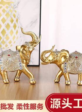 跨境工艺品公东亚太平吉象家DL16南居客厅玄电视柜办室关装饰品摆