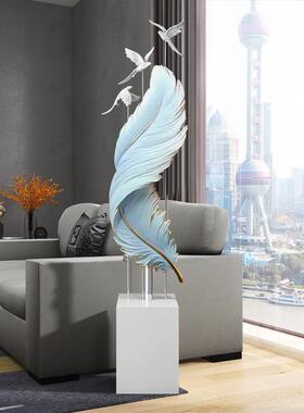 北品欧客厅电视轻奢羽毛落摆件大型玄关柜办公室家zls00028居饰乔