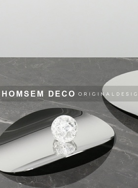 简约现代轻奢艺术创意软装饰品样板房间家居托盘T收纳盘桌面摆件