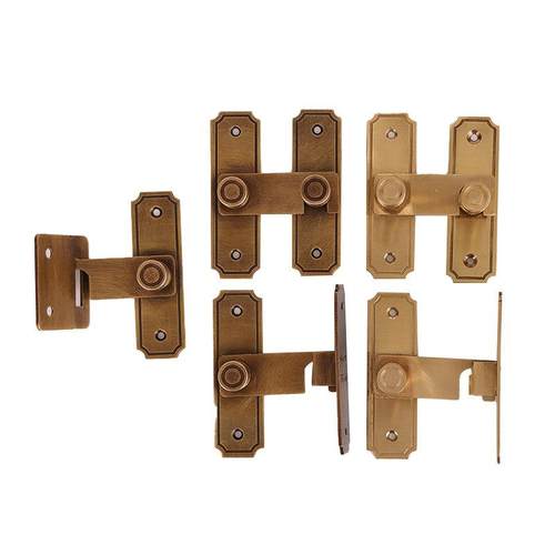 中式仿古木门锁扣家用推拉门铜锁插销全铜锁鼻挂锁门栓黄铜门搭扣 - 图3