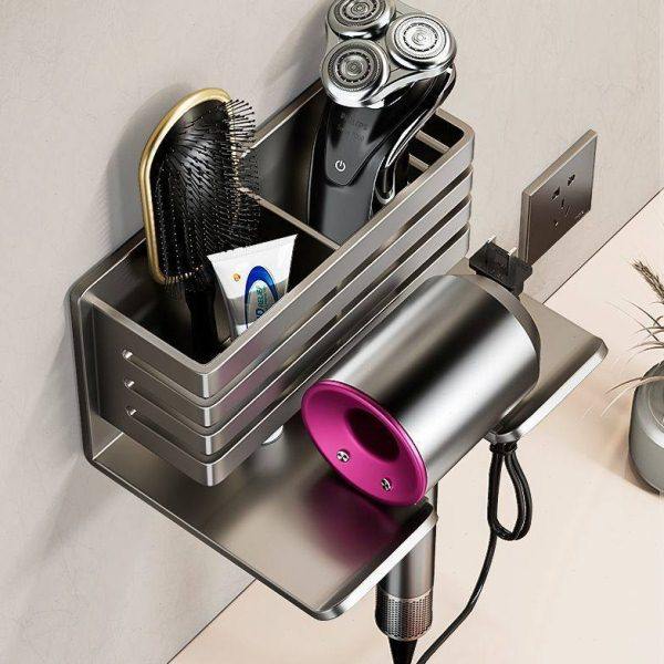 吹风机架免打孔浴室电吹风挂件厕所吹风支架卫生间梳子置物收纳架,淘宝优惠券,粉丝福利购,淘宝优惠卷