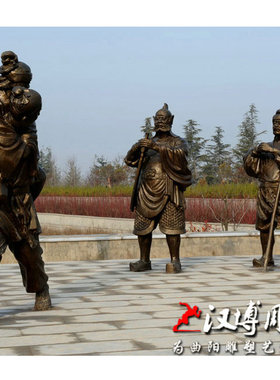 玻璃纤维仿铜人物雕塑二十四孝文化鹿乳奉亲铜L雕城市风景区景观