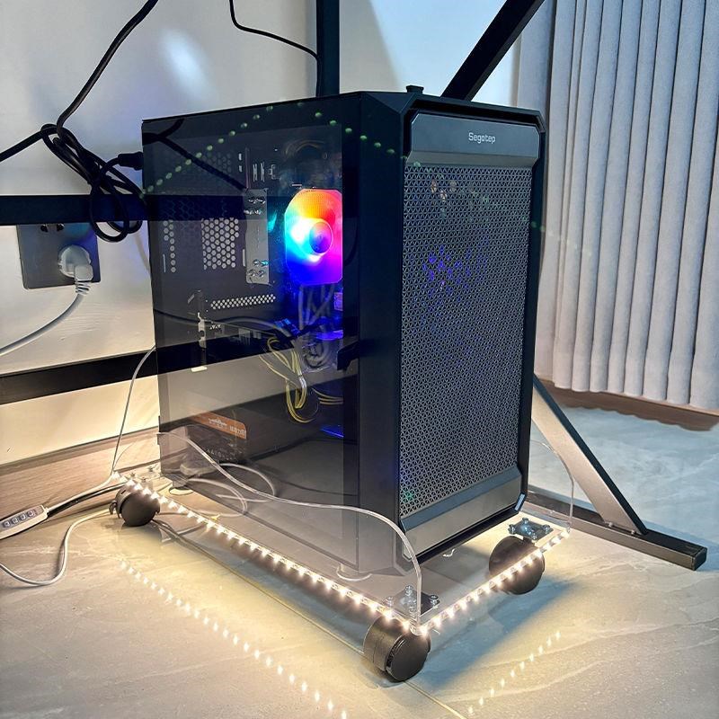 Computer main chassis bracket under the table desktop bracket office removable base with pulley storage rack bracket 1