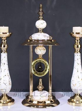 跨境欧装式座饰钟摆件创意软客厅装面时钟烛21237/93台套装轻奢家