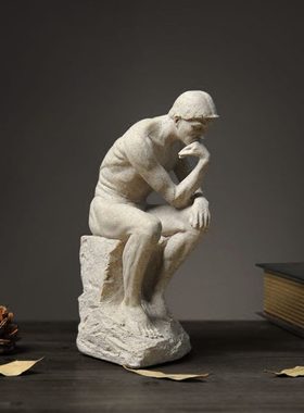 欧璟美 思考者雕像思想工艺品 书房客厅书桌样板间北欧抽象小雕塑