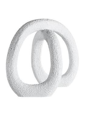 代简创意黑白色环形样板现房间售抽楼处大YQ-H65堂象展厅软极装饰