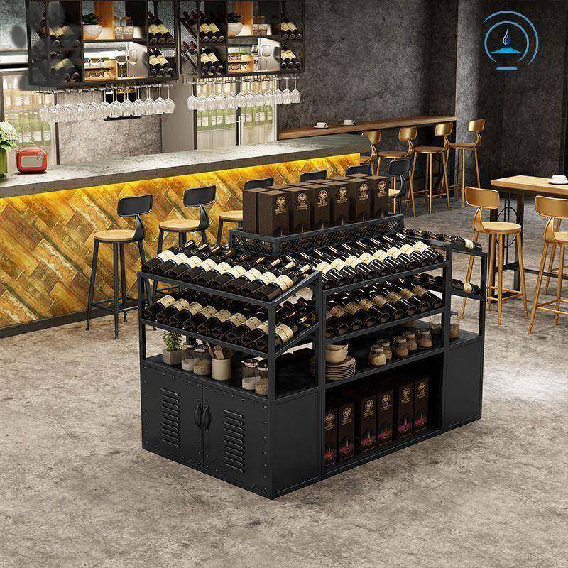 铁艺红酒岛柜商业酒庄超市白酒LD-56952酒架展示业架工风酒吧葡萄,淘宝优惠券,粉丝福利购,淘宝优惠卷