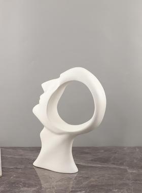 北欧意抽象树脂1768镂空头像物雕塑创摆客件厅玄关书房软装人家居