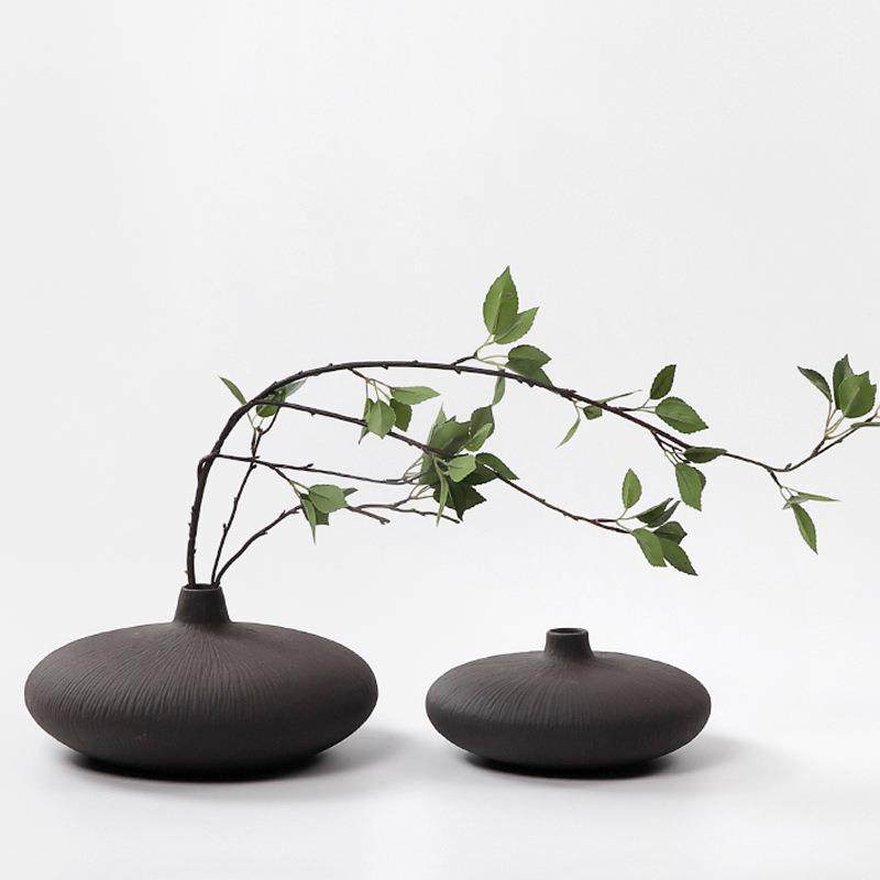 现代新中式意插花瓷器黑色花瓶禅工柜摆艺玄关角几装饰品样板UMH,淘宝优惠券,粉丝福利购,淘宝优惠卷