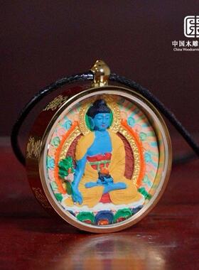 唐卡吊坠药师佛纯手工彩