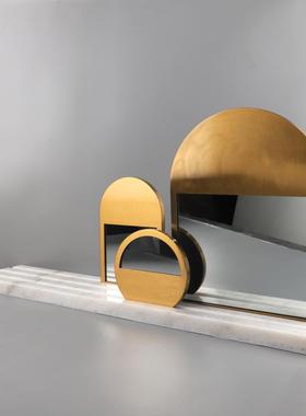 现代简约何大理石关金属桌1410面摆件客饰厅玄酒店电视柜几软装家