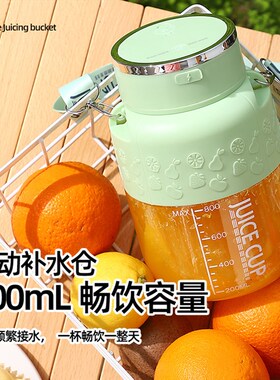新款便携式吸管吨吨杯  大容量果汁杯多功能家用果汁机榨汁杯