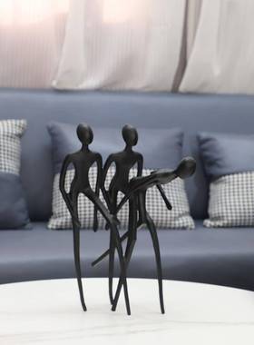 现代简摆约创玄意金属奔0145跑三工人组卧室关客厅餐厅办公室书房