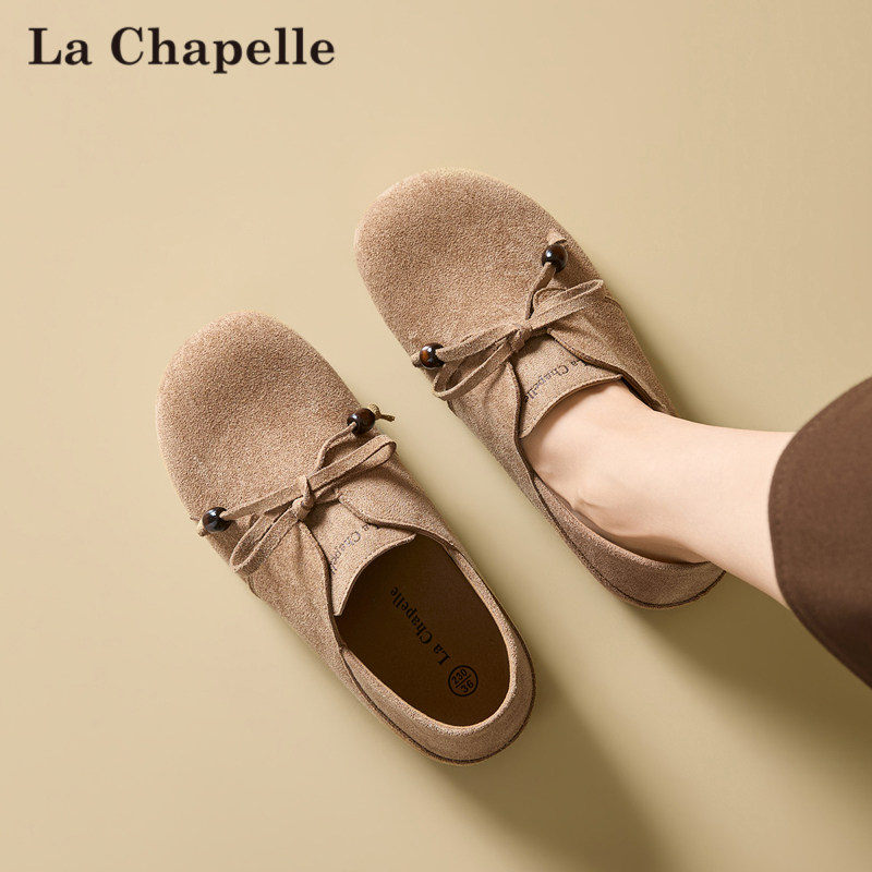 拉夏贝尔系带勃肯鞋女款2026春季新款平底两穿一脚蹬懒人复古鞋子,淘宝优惠券,粉丝福利购,淘宝优惠卷