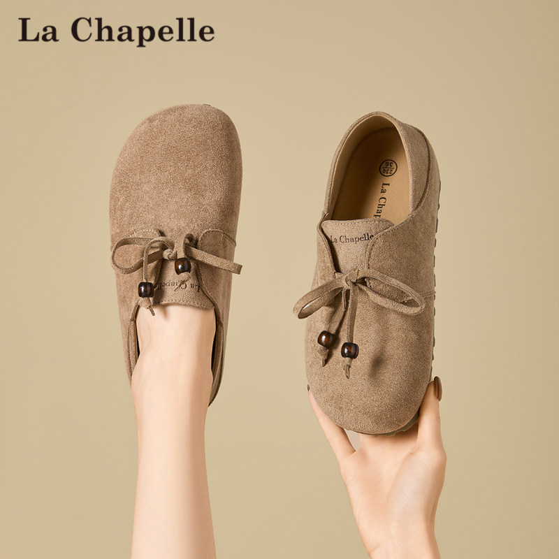 拉夏贝尔系带勃肯鞋女款2026春季新款平底两穿一脚蹬懒人复古鞋子,淘宝优惠券,粉丝福利购,淘宝优惠卷